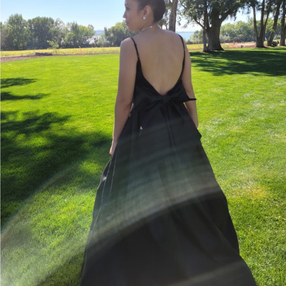 Black wedding guest dress